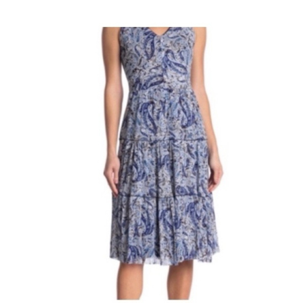 T‎ Tahari Paisley Tiered Fit And Flare Dress